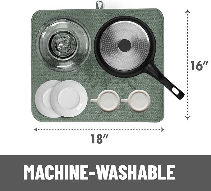 Bellemain XXL Dish Mat Microfiber Dish Drying Mat, Super absorbent - Image 3