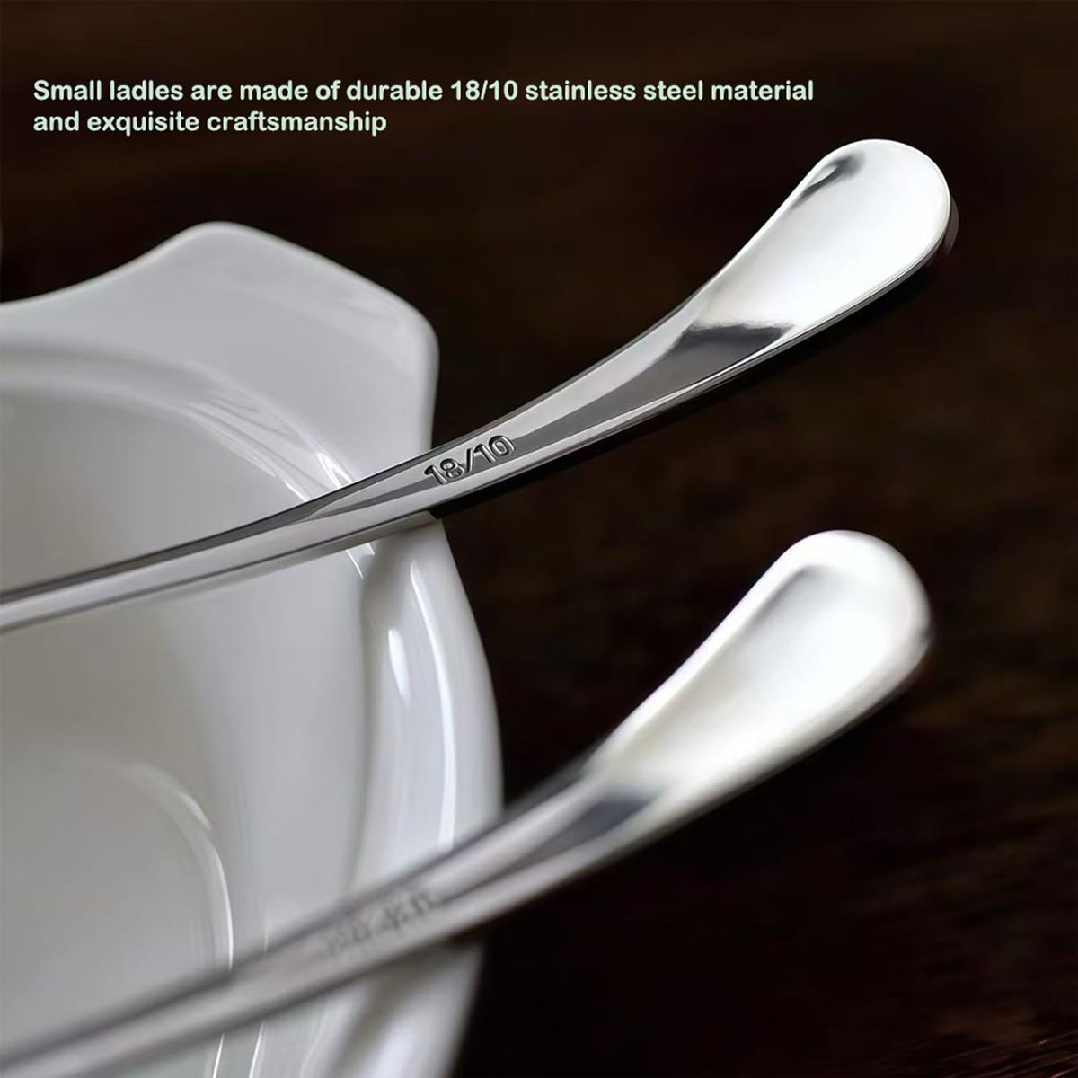 7.9 Inch Small Ladle, Premium 18/10 Stainless Steel Gravy Ladle for