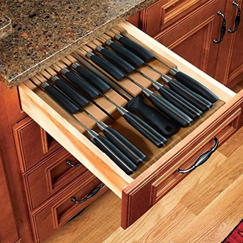 NIUXX Bamboo In-Drawer Knife Block for 16 Knives