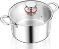 TeamFar 3.5 Quart Stock Pot, Tri-Ply Stainless Steel Pasta Cooking Pot by TeamFar