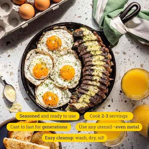Lodge Round Seasoned Cast Iron Griddle, PFAS-Free, 10.5 Inches