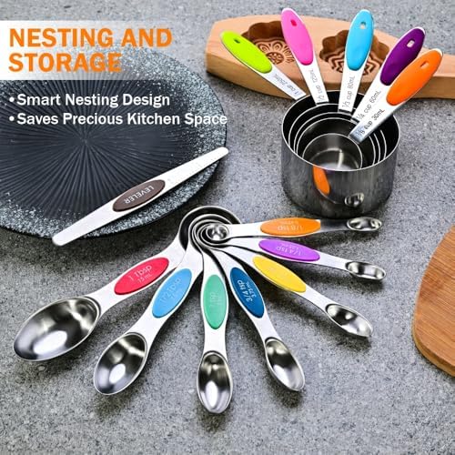 XSNBRD 13-Piece Magnetic Measuring Cups & Spoons Set
