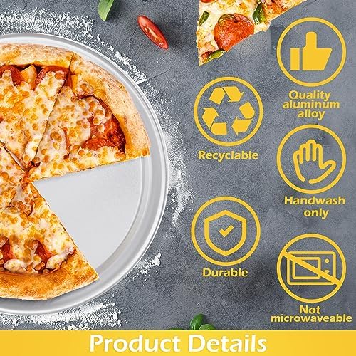Bokon 12 Pcs 12 Inches Pizza Pans Bulk for Oven Non Stick Round