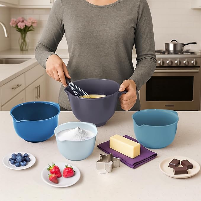 Glad Mixing Bowls with Pour Spout, Dishwasher Safe Kitchen Cooking and Baking - Image 3