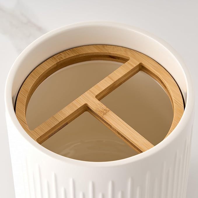 JIEMEI HOME Utensil Holder, 7.2" Large Ceramic Stable Utensil Crock - Image 2