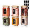 Comsaf Spice Jars with Label，8 oz Small Glass Jars with Lids, Rectangle Glass by ComSaf