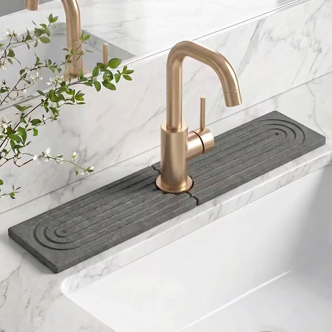 Stone Faucet Mat for Kitchen Sink-Diatomite Drying Stone Mat& Sink Protector by Unknown