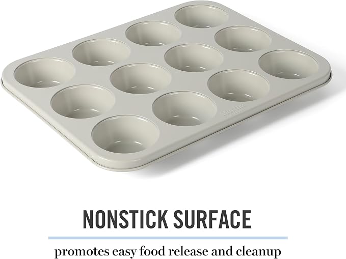 Martha Stewart Gallen 12-Cup Nonstick Carbon Steel Muffin and Cupcake Pan – - Image 3