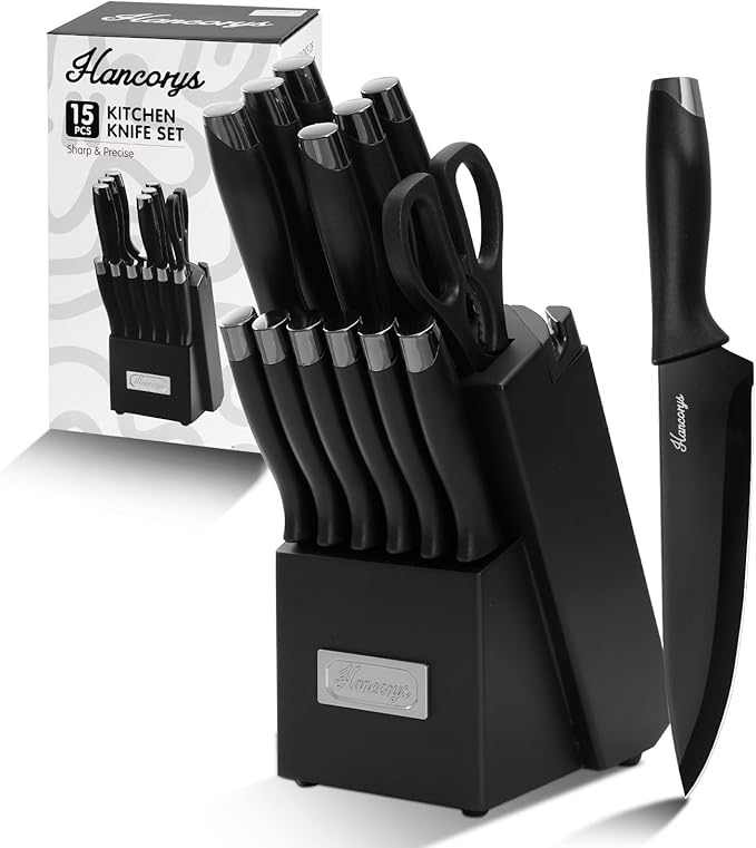 Knife Sets for Kitchen with Block, 15 Pieces Chef Knife Set with Self Sharpening - Image 8