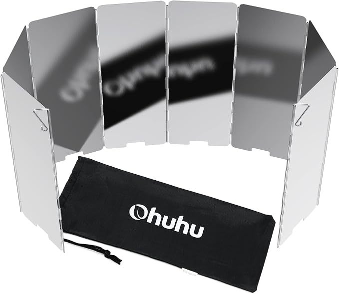 Camp Stove Windscreen, Ohuhu Camping Stove Windscreen 8/10/12 Plates Aluminum by Ohuhu