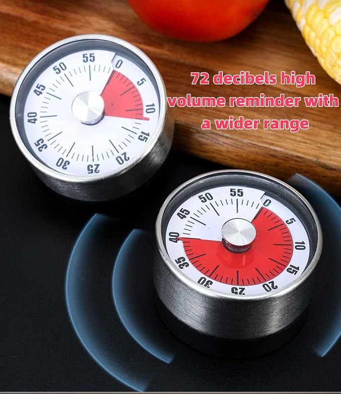 Mechanical Kitchen Timer, 60-Minute Wind Up Countdown Timer - Image 9