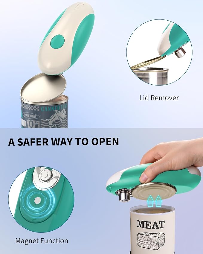 CIRCLE JOY Rechargeable Electric Can Opener, One-Touch Automatic Can Opening - Image 5