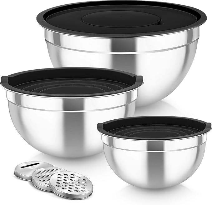 TeamFar Mixing Bowls, Stainless Steel Nesting Salad Bowls by TeamFar