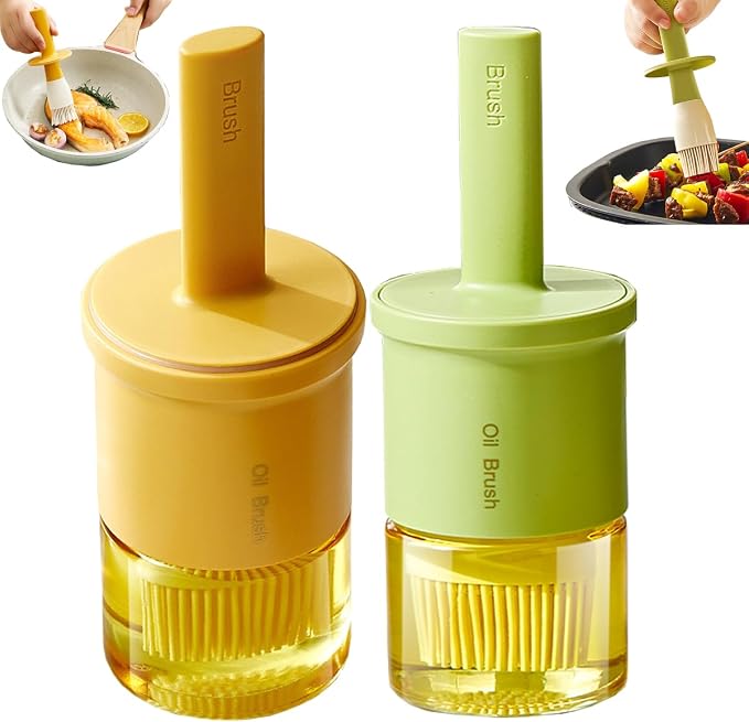 Glass Oil Dispenser with Heat Resistant Brush, Oil Dispenser Bottle with by RFetomax