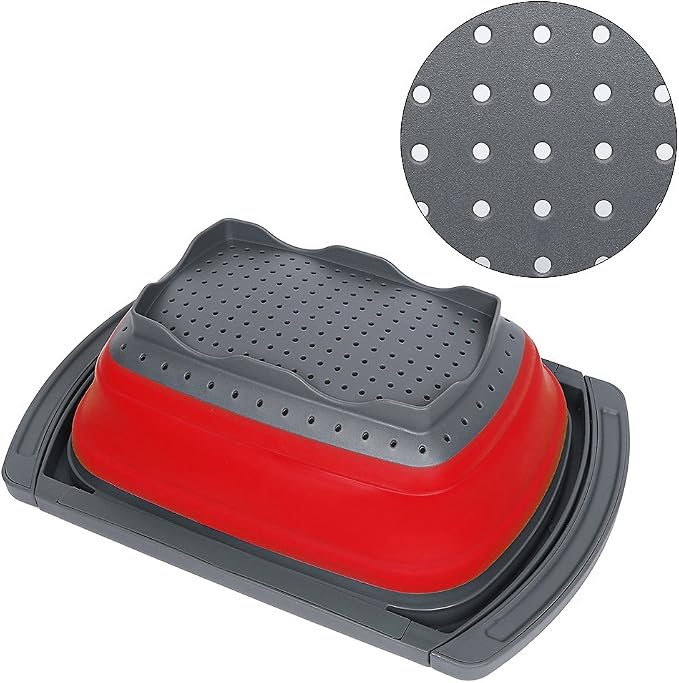 Qimh Colander Collapsible, Over The Sink Veggies/Fruit 6-Quart Strainers and - Image 5