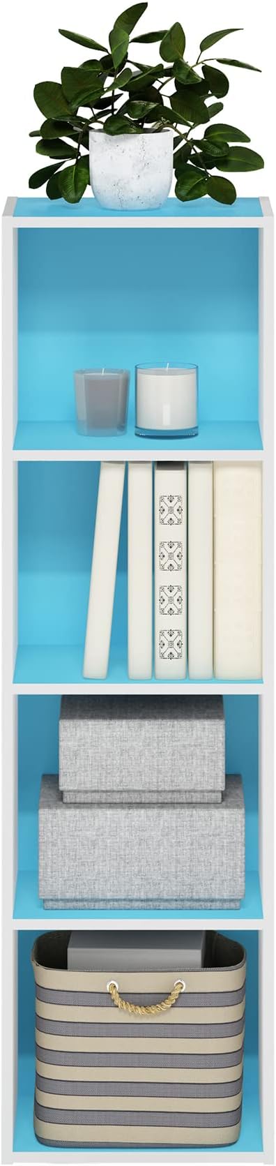 Furinno PASIR Book Shelf, 4-Tier Modern Bookshelf, Open Shelves Bookcase 9 x 12 - Image 6