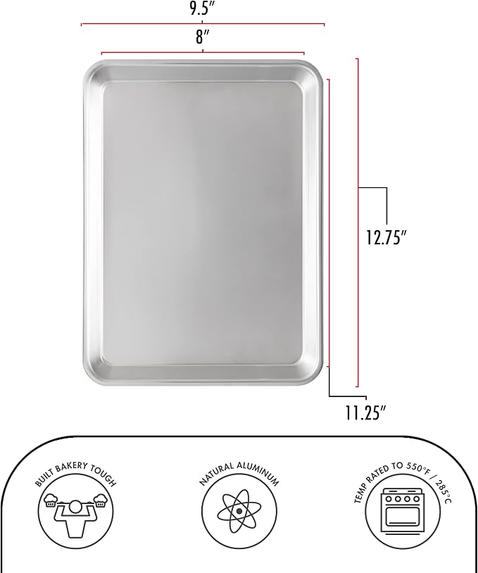 Fat Daddio's SP-QTR Natural Aluminum Quarter Sheet Pan - Image 4
