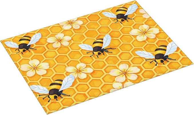 Bee Dish Drying Mat For Kitchen Counter Absorbent Large Kitchen Fast Dry Pad - Image 2