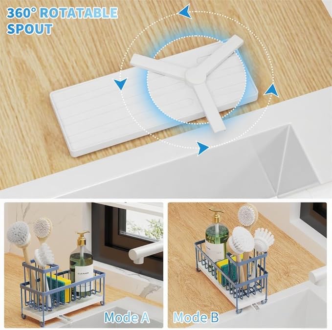 Cisily Sponge Holder for Kitchen Sink, Sink Caddy Organizer - Image 2