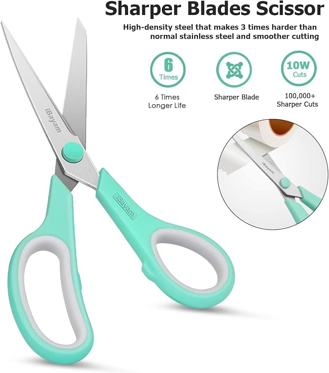 iBayam 8 '' Multipurpose Heavy Duty Scissors Bulk 24-Pack, 2.5mm Thickness - Image 4