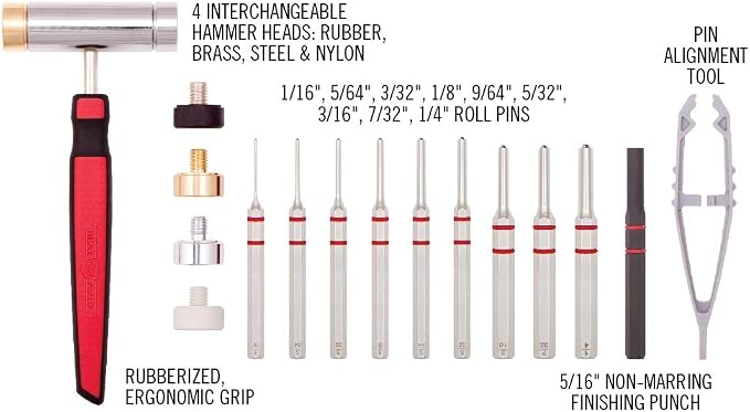 Real Avid Roll Pin Punch Set & Hammer + Non-Slip Magnetic Bench Block | 10 - Image 3
