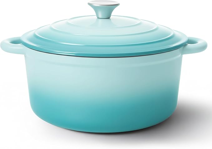 6 Quart Dutch Oven Pot with Lid, Non Stick Enameled Cast Iron Dutch Oven by Fijinhom