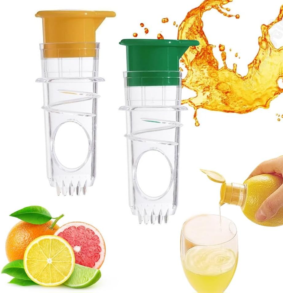 Lemon Squeezer, 2 PCS, Clear Plastic with Lid and Filter