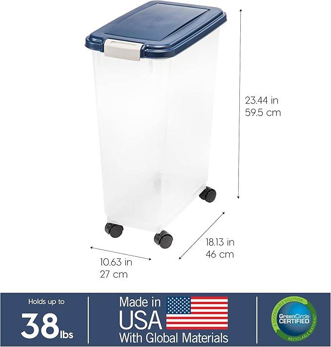 IRIS USA Dog Food Storage Container 38 lb, Airtight Large Pet Food Storage Bin - Image 3