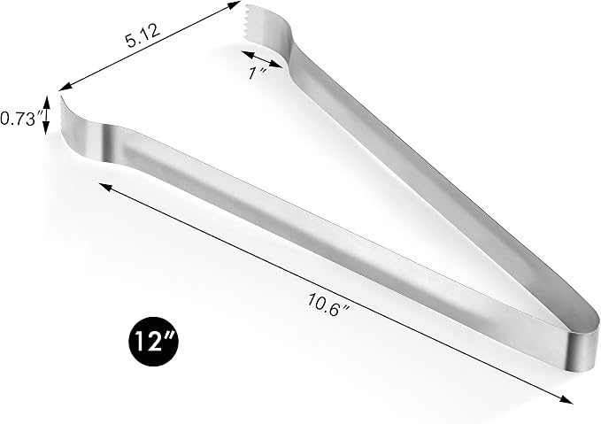 New Star Foodservice 42283 Restaurant-Grade Pom Tong, Stainless Steel, 12 inch - Image 3