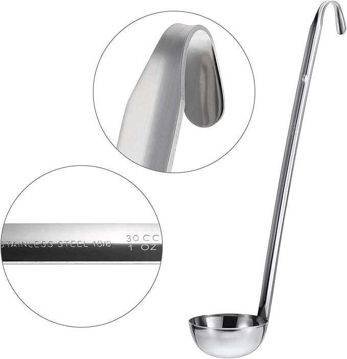 meekoo 3 Pieces Stainless Steel Ladle Soup Handle Ladle - Image 3
