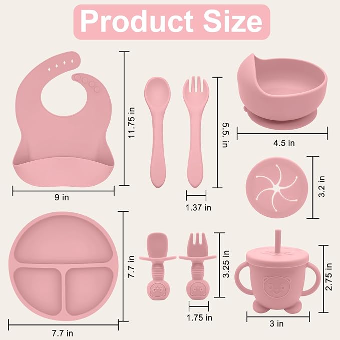 Silicone Baby Feeding Set | Baby Led Weaning Supplies Includes Suction Bowls - Image 7