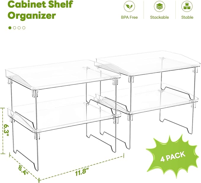 STARLATTA Acrylic Cabinet Organizer Shelf, Spice Rack, Countertop Organizers - Image 2