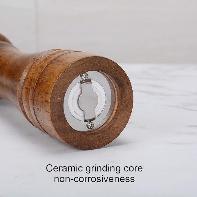 XWXO Wood Salt and Pepper Grinder Set, Salt Mill Pepper Grinder Set, Pepper Mill - Image 7