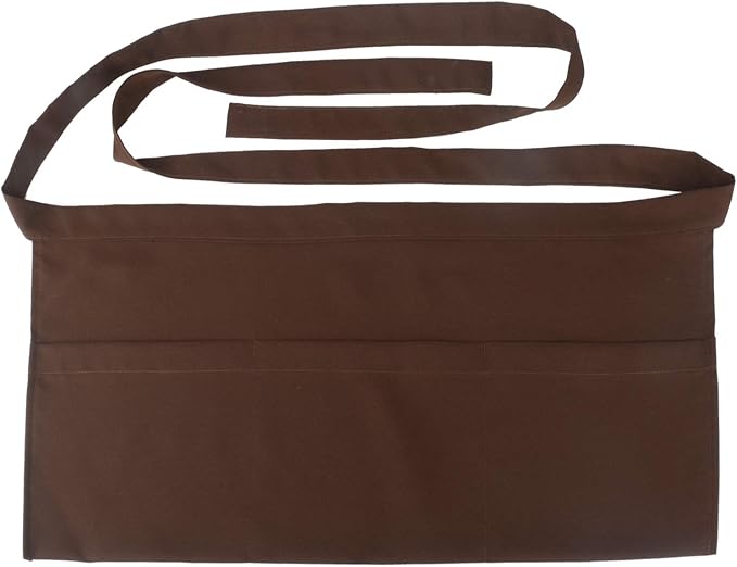 Resist water 3 big Pockets Waist Server Apron Kitchen Restaurant Unisex Half by SEW+UR+LIFE