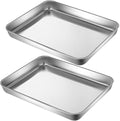 Small Cookie Baking Sheet Pans Stainless Steel 304 Tiny Serving Tray 12.4 x9.6 by YourReliableKitchenPartner