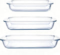 High Borosilicate Glass Baking Tray 3-Piece Set, 2.3 Quarts+1.6 Quarts+1.0 by Unknown