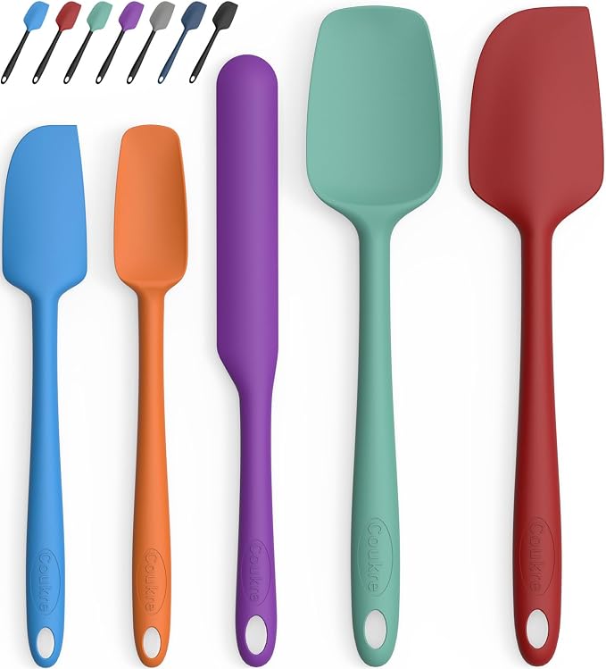 Coukre Silicone Spatula Set of 5, High Heat Resistant, Food Grade Silicone by Coukre