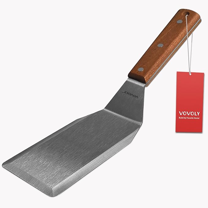 Professional Metal Spatula for Cast Iron Skillets and Flat Top Grills, Full by VOVOLY
