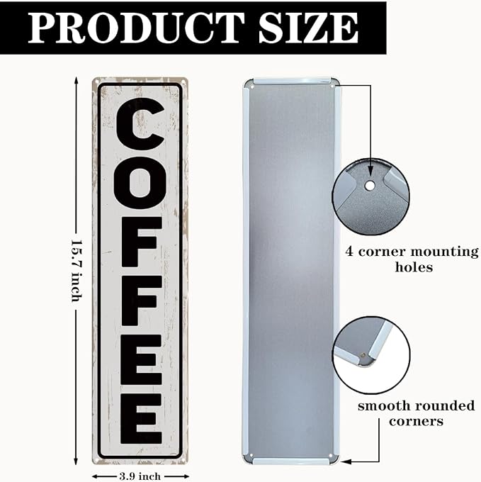 Coffee Wall Art, Retro Metal Tin Sign, Bakery Signs, Vintage Home Decor - Image 2