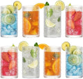 Drinking Glasses, 8 pcs Embossed Designed Glass Cups, 12oz Highball