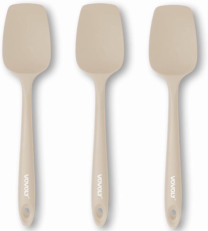Silicone Spatula Set, High Heat Resistan Rubber Spoon Spatula, Non-Stick by VOVOLY