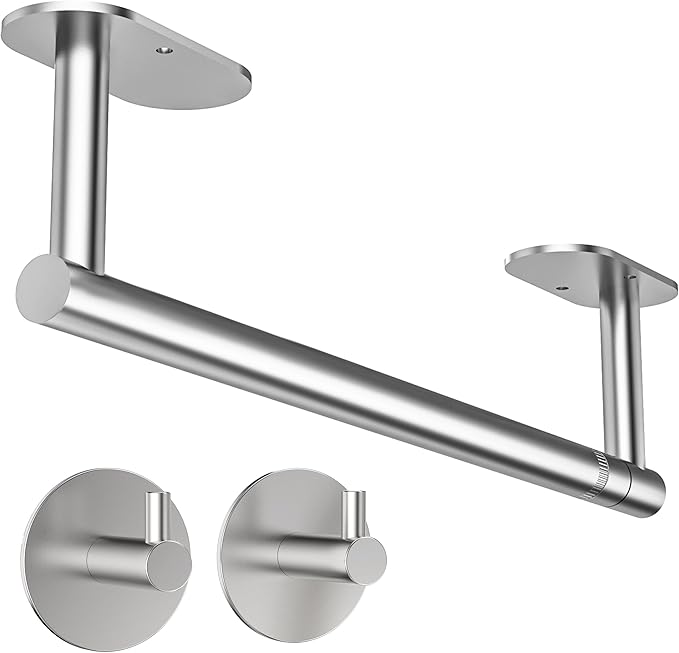 Paper Towel Holder Under Cabinet, Self Adhesive or Wall Mounted SUS304 by WZKALY