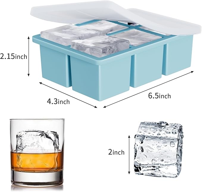 Large Ice Cube Tray for Whiskey: FDDBI Silicone Ice Cube Trays - Image 5