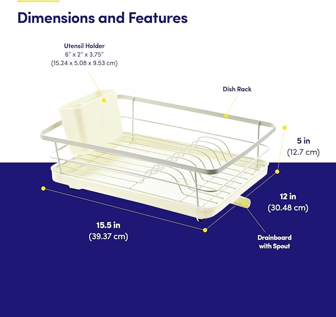 Dish Drying Rack 3 Piece Dish Drainer - Image 2