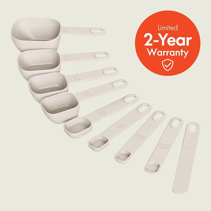 bella 9-Piece Nested Measuring Cups & Spoons Set, 4 Cups, 4 spoons, 1 Leveler - Image 3
