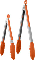 600ºF Heat Resistant Kitchen Tongs: U-Taste 9+12 inch Silicone Cooking Tong Set by U-Taste