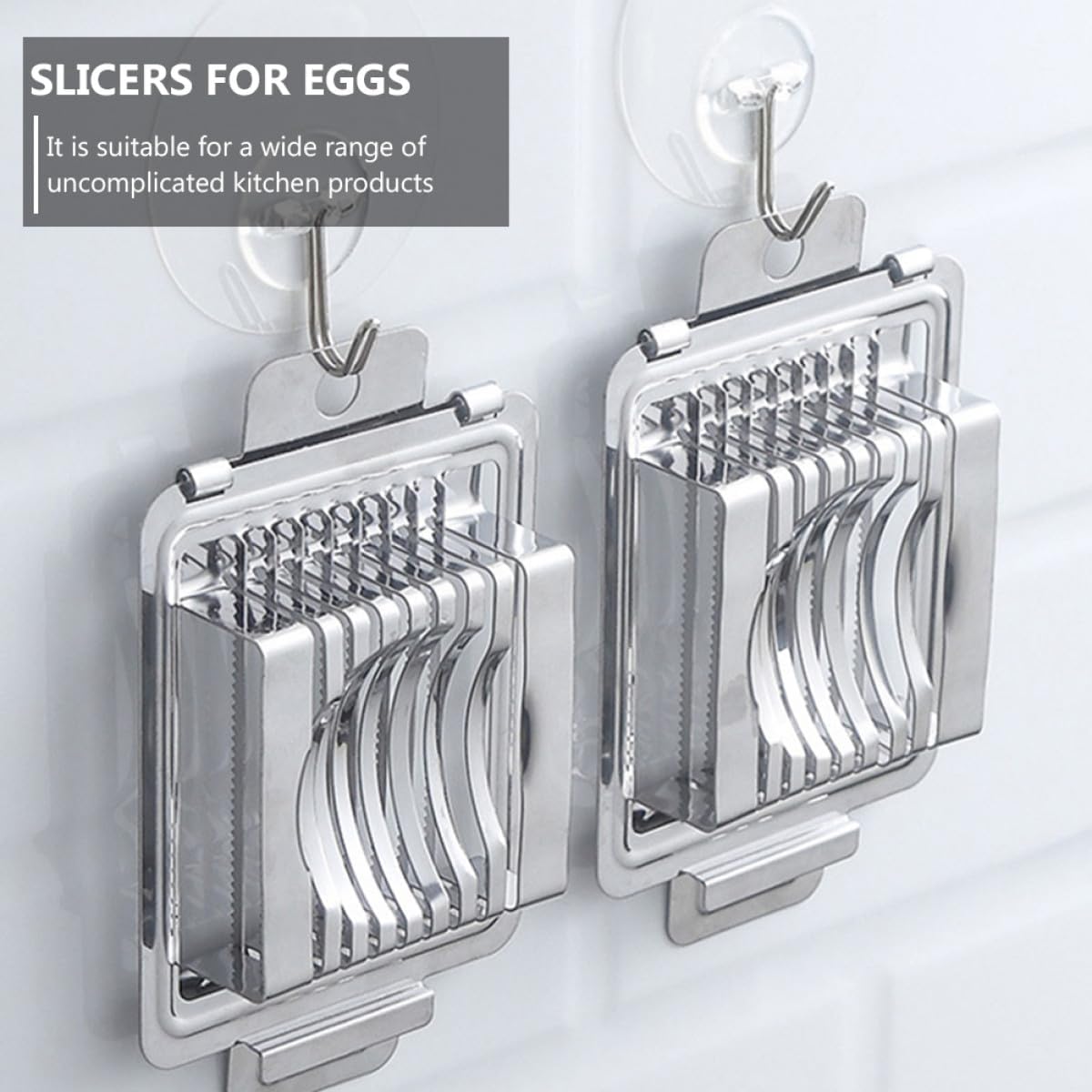 Stainless Steel Egg Slicer Silver Xmas with 8 Cutting Wires