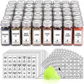 SWOMMOLY 48 Pcs 4 oz Glass Spice Jars with Shaker Lids and 806 White
