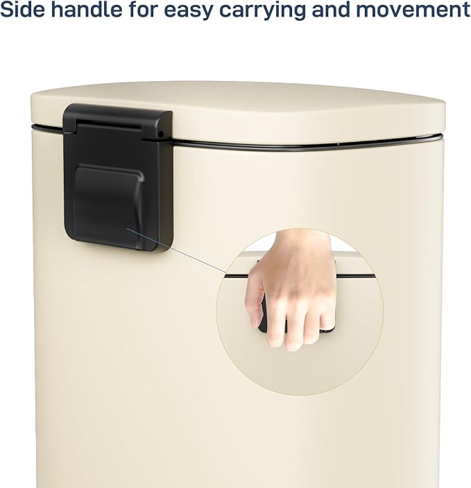 Arlopu 8/13.2 Gallon Step Trash Can, Stainless Steel Garbage Bin, Soft-Close - Image 6