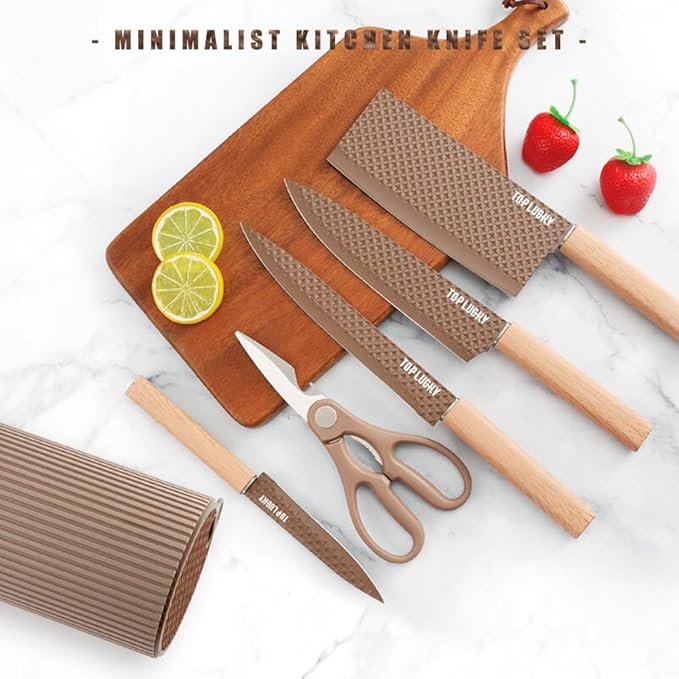 Knife Set, Wiztoynia 6-Piece Coffee Kitchen Knife Set - Image 2